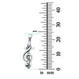 Treble Clef Cross Pendant Charm Fashion Jewelry 925 Sterling Silver