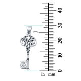 Celtic Key Pendant Charm 925 Sterling Silver