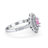 Art Deco Marquise Wedding Ring Simulated Cubic Zirconia 925 Sterling Silver