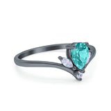 Art Deco Engagement Ring Marquise Simulated Cubic Zirconia 925 Sterling Silver