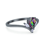 Art Deco Engagement Ring Marquise Simulated Cubic Zirconia 925 Sterling Silver