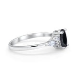 Art Deco Oval Wedding Ring Marquise Simulated Cubic Zirconia 925 Sterling Silver