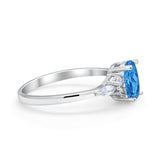 Art Deco Oval Wedding Ring Marquise Simulated Cubic Zirconia 925 Sterling Silver