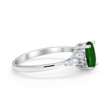 Art Deco Oval Wedding Ring Marquise Simulated Cubic Zirconia 925 Sterling Silver