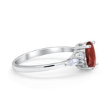 Art Deco Oval Wedding Ring Marquise Simulated Cubic Zirconia 925 Sterling Silver
