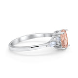 Art Deco Oval Wedding Ring Marquise Simulated Cubic Zirconia 925 Sterling Silver
