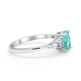 Art Deco Oval Wedding Ring Marquise Simulated Cubic Zirconia 925 Sterling Silver