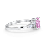 Art Deco Oval Wedding Ring Marquise Simulated Cubic Zirconia 925 Sterling Silver