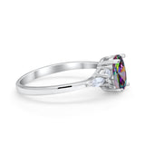 Art Deco Oval Wedding Ring Marquise Simulated Cubic Zirconia 925 Sterling Silver