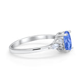 Art Deco Oval Wedding Ring Marquise Simulated Cubic Zirconia 925 Sterling Silver