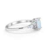 Art Deco Oval Wedding Ring Marquise Simulated Cubic Zirconia 925 Sterling Silver