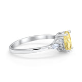 Art Deco Oval Wedding Ring Marquise Simulated Cubic Zirconia 925 Sterling Silver