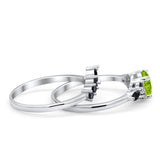 Two Piece Art Deco Wedding Vintage Black Marquise Round Simulated Cubic Zirconia 925 Sterling Silver