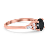 Art Deco Engagement Ring Round Simulated Cubic Zirconia 925 Sterling Silver