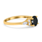 Art Deco Engagement Ring Round Simulated Cubic Zirconia 925 Sterling Silver