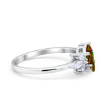 Art Deco Wedding Ring Marquise Simulated Cubic Zirconia 925 Sterling Silver