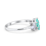 Art Deco Wedding Ring Marquise Simulated Cubic Zirconia 925 Sterling Silver