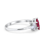 Art Deco Wedding Ring Marquise Simulated Cubic Zirconia 925 Sterling Silver
