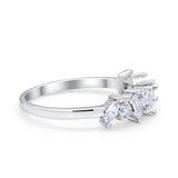 Art Deco Wedding Ring Baguette Eternity Simulated CZ 925 Sterling Silver