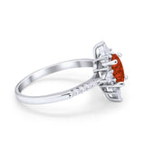 Vintage Oval Halo Wedding Ring Simulated Cubic Zirconia 925 Sterling Silver