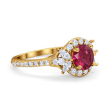 Halo Floral Wedding Ring Marquise Simulated Cubic Zirconia 925 Sterling Silver
