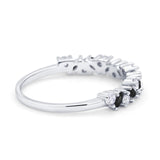 Wedding Band Eternity Ring Marquise Round Simulated Cubic Zirconia 925 Sterling Silver