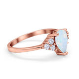Art Deco Teardrop Engagement Ring Simulated Cubic Zirconia 925 Sterling Silver