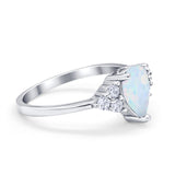 Art Deco Teardrop Engagement Ring Simulated Cubic Zirconia 925 Sterling Silver
