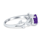 Oval Solitaire Art Deco Wedding Ring Simulated Cubic Zirconia 925 Sterling Silver