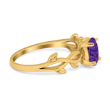 Oval Solitaire Art Deco Wedding Ring Simulated Cubic Zirconia 925 Sterling Silver