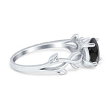 Oval Solitaire Art Deco Wedding Ring Simulated Cubic Zirconia 925 Sterling Silver