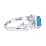 Oval Solitaire Art Deco Wedding Ring Simulated Cubic Zirconia 925 Sterling Silver
