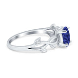 Oval Solitaire Art Deco Wedding Ring Simulated Cubic Zirconia 925 Sterling Silver