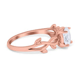 Oval Solitaire Art Deco Wedding Ring Simulated Cubic Zirconia 925 Sterling Silver