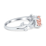 Oval Solitaire Art Deco Wedding Ring Simulated Cubic Zirconia 925 Sterling Silver