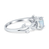 Oval Solitaire Art Deco Wedding Ring Simulated Cubic Zirconia 925 Sterling Silver