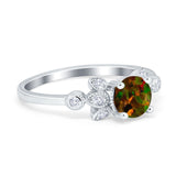 Vintage Style Round Simulated Cubic Zirconia Wedding Ring 925 Sterling Silver