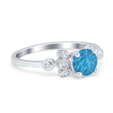 Vintage Style Round Simulated Cubic Zirconia Wedding Ring 925 Sterling Silver