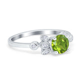 Vintage Style Round Simulated Cubic Zirconia Wedding Ring 925 Sterling Silver