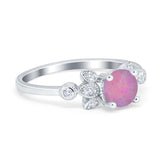 Vintage Style Round Simulated Cubic Zirconia Wedding Ring 925 Sterling Silver