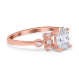 Vintage Style Oval Engagement Ring Simulated Cubic Zirconia 925 Sterling Silver