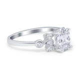 Vintage Style Oval Engagement Ring Simulated Cubic Zirconia 925 Sterling Silver