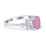 Vintage Style Oval Engagement Ring Simulated Cubic Zirconia 925 Sterling Silver