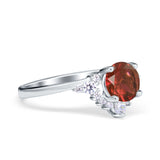 Vintage Round Engagement Ring Simulated Cubic Zirconia 925 Sterling Silver