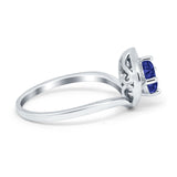 Filigree Engagement Ring Round Simulated Cubic Zirconia 925 Sterling Silver