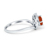 Filigree Engagement Ring Round Simulated Cubic Zirconia 925 Sterling Silver