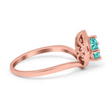 Filigree Engagement Ring Round Simulated Cubic Zirconia 925 Sterling Silver