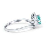 Filigree Engagement Ring Round Simulated Cubic Zirconia 925 Sterling Silver