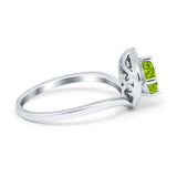 Filigree Engagement Ring Round Simulated Cubic Zirconia 925 Sterling Silver