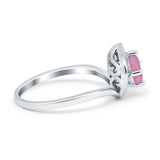 Filigree Engagement Ring Round Simulated Cubic Zirconia 925 Sterling Silver